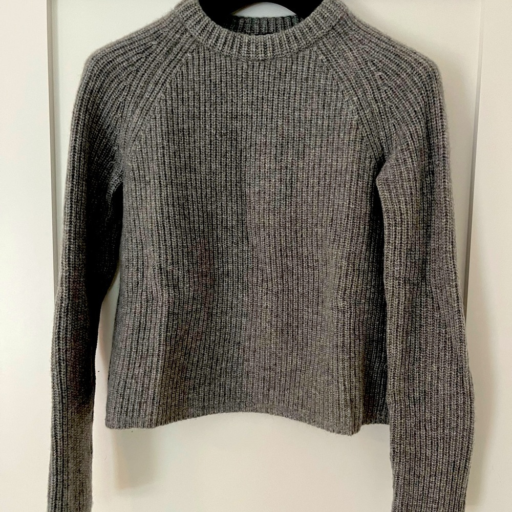 Jenni Kayne Cashmere Fisherman Sweater Size XS Gray